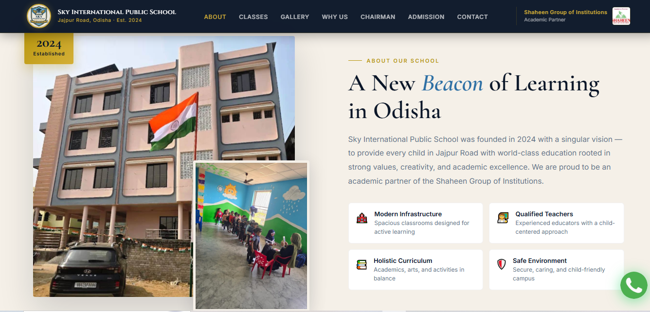 Sky International Public School Website